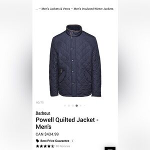 Barbour Quilted Powell Jacket -BNWOT